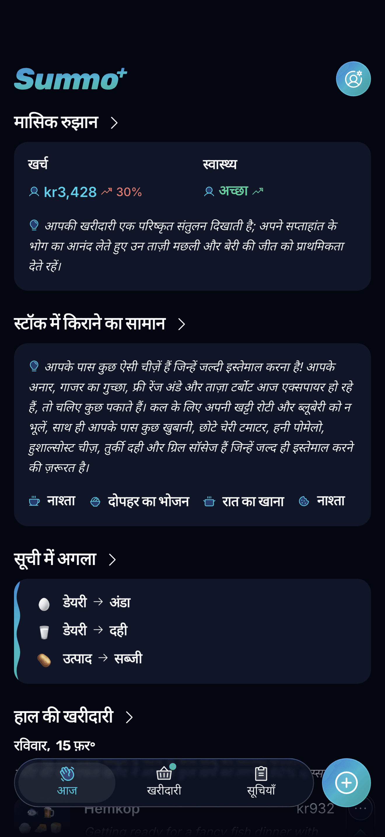 एक नज़र में आपका दिन