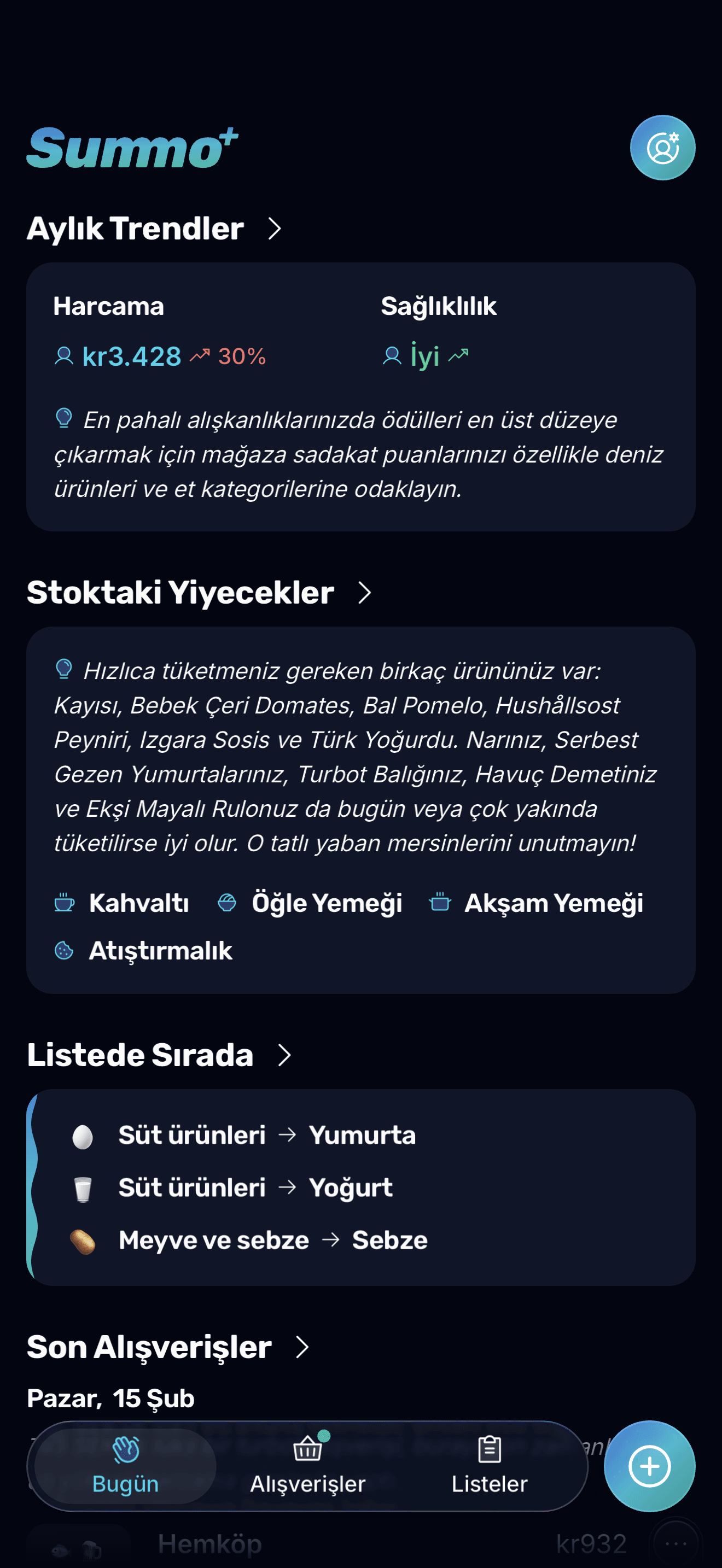 Gününüz Bir Bakışta